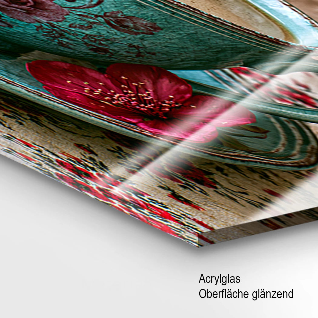 Blütenkaffee Harmonie Acrylglasbild