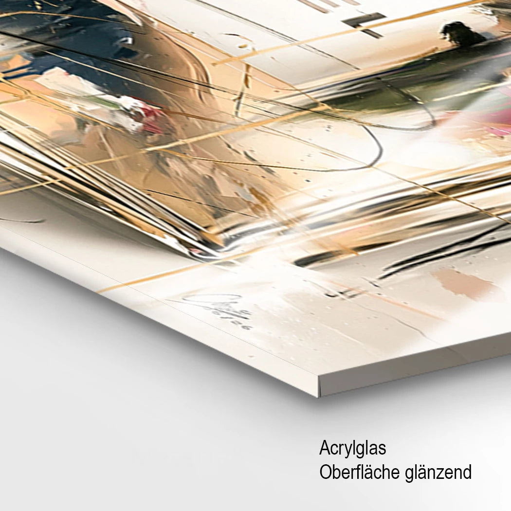 Chanel Goldflakon Acrylglasbild