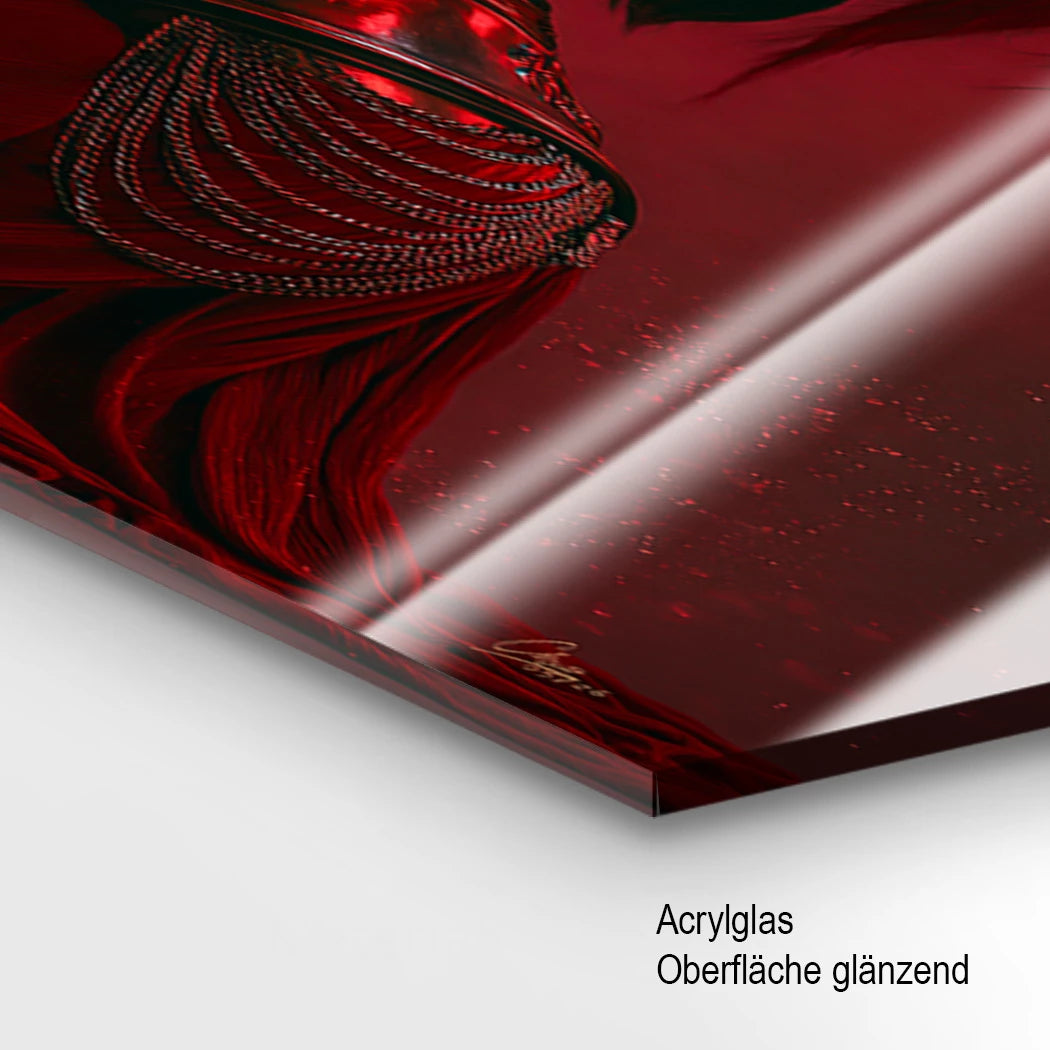 Rote Kriegerin Acrylglasbild