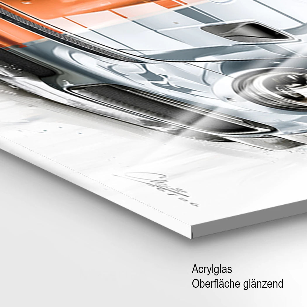 Gulf Porsche 911 Acrylglasbild