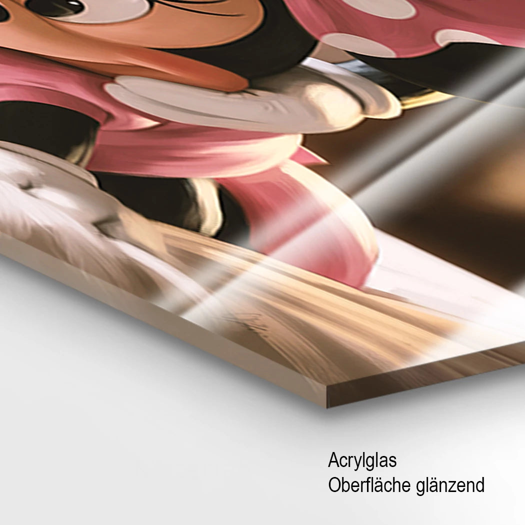 Mickey & Minnie Teamwork Acrylglasbild