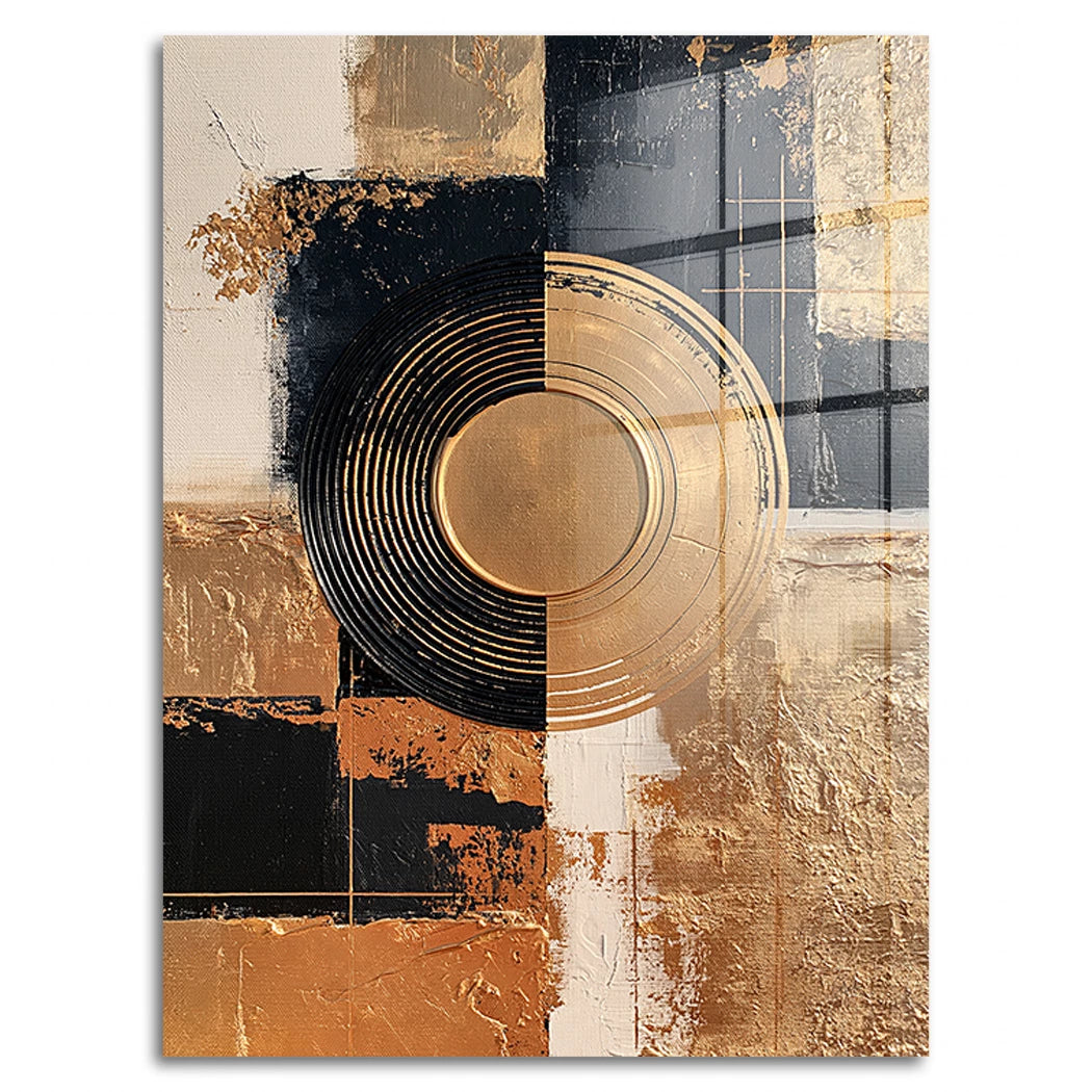 Abstraktes Goldzentrum Acrylglasbild
