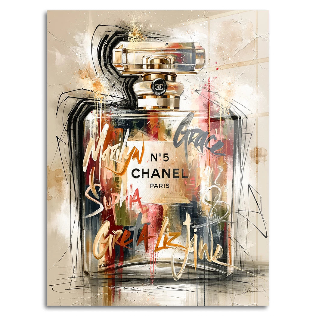 Chanel Graffiti Acrylglasbild