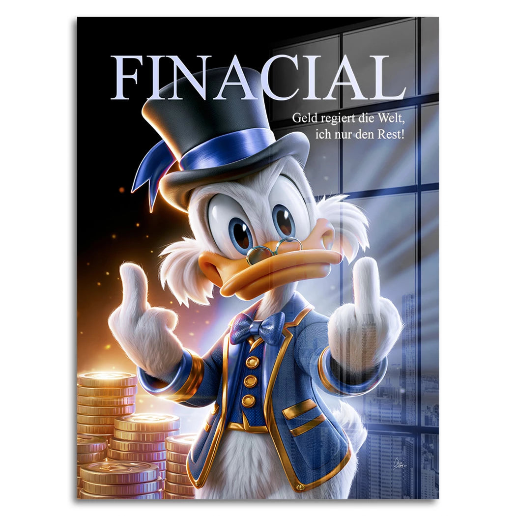 Financial Dagobert Duck Acrylglasbild