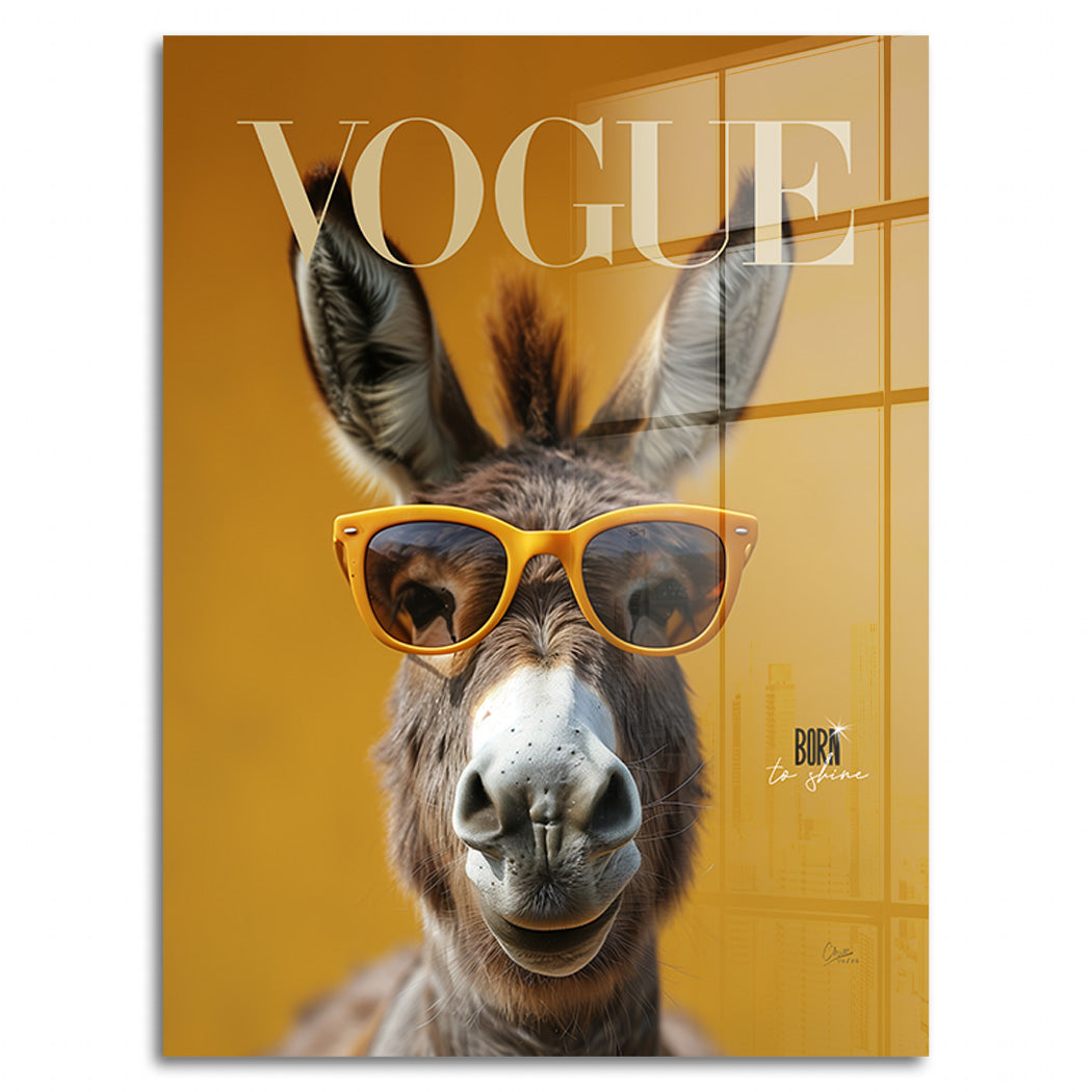 Esel Vogue Acrylglasbild