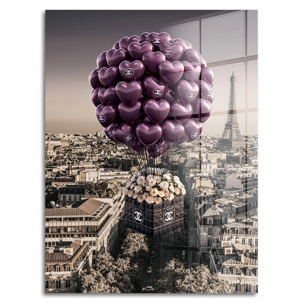 Chanel Ballons Acrylglasbild