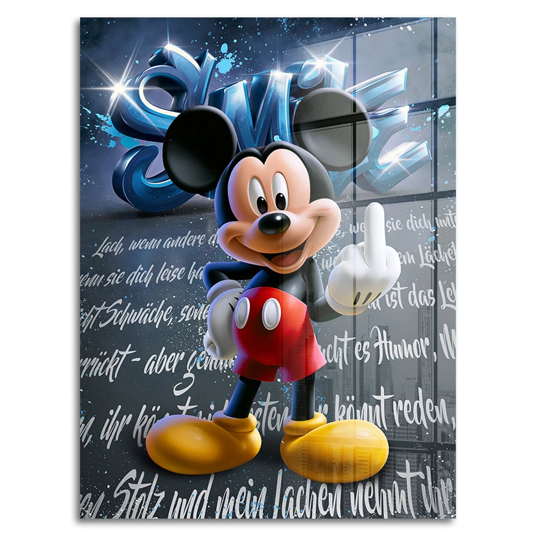 Micky Lacht Acrylglasbild