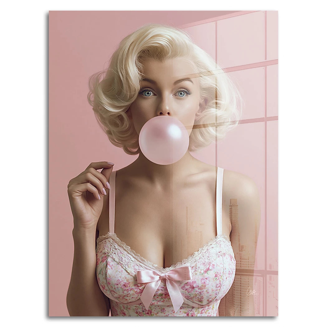 Marilyn Bubblegum Acrylglasbild