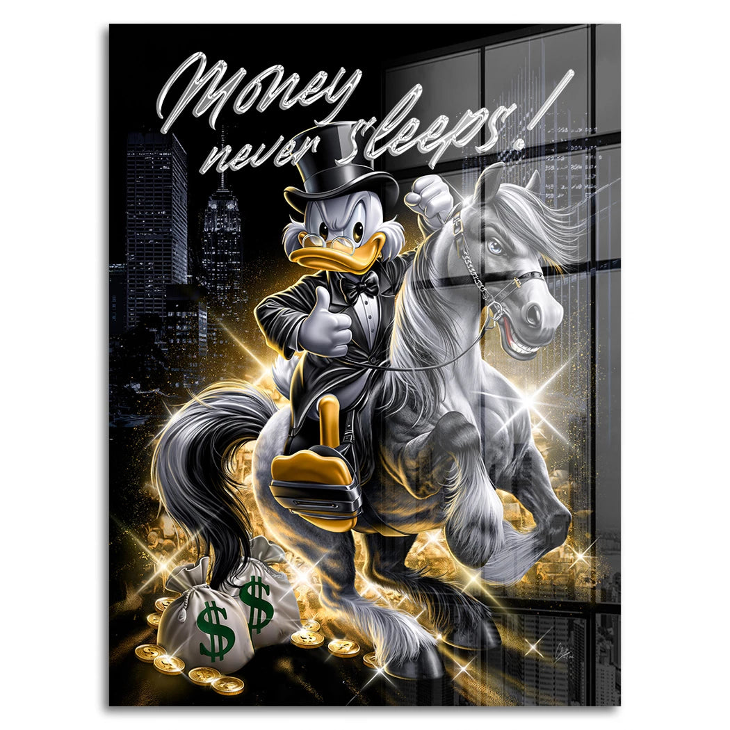 Dagobert Money Rider Acrylglasbild