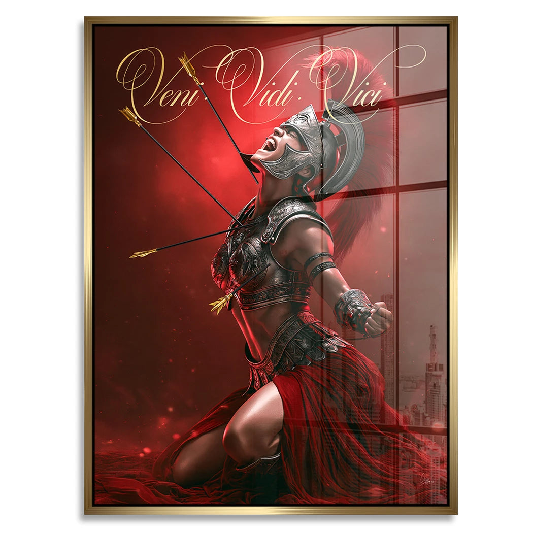 Veni Vidi Vici Gladiatorin Acrylglasbild