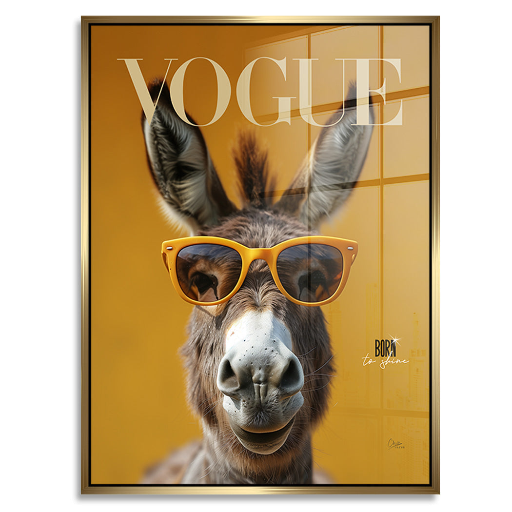 Esel Vogue Acrylglasbild