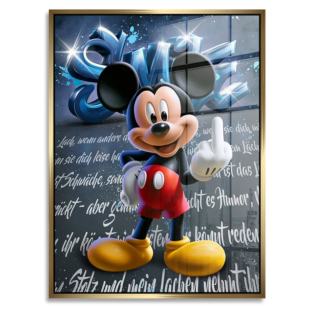 Micky Lacht Acrylglasbild