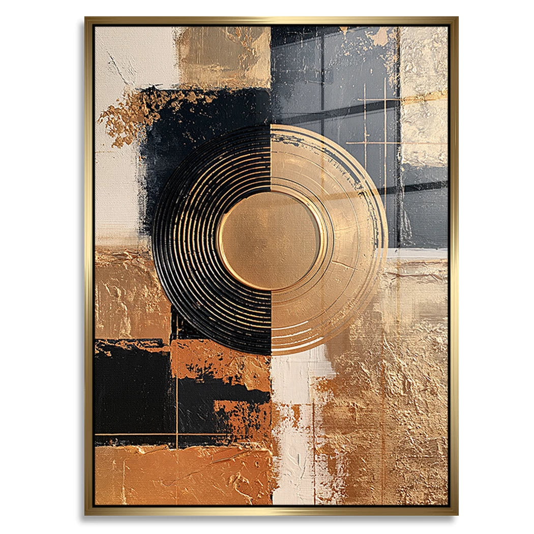 Abstraktes Goldzentrum Acrylglasbild
