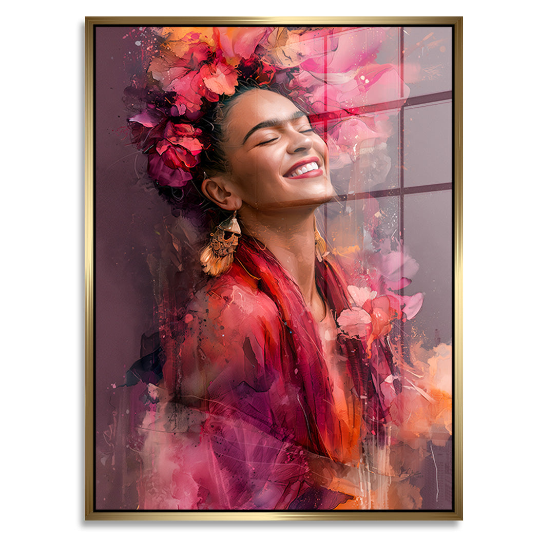 Frida Kahlo Blütenzauber Acrylglasbild