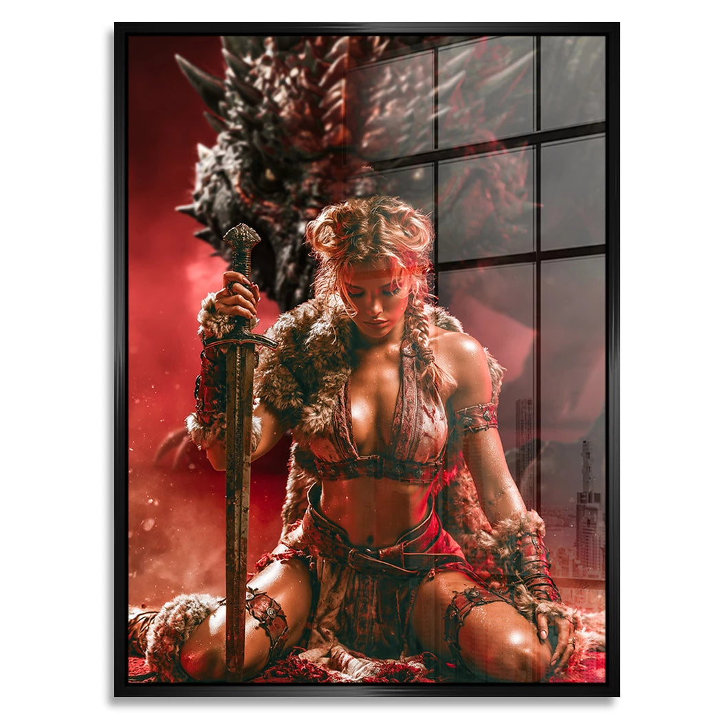 Drachenkriegerin Acrylglasbild