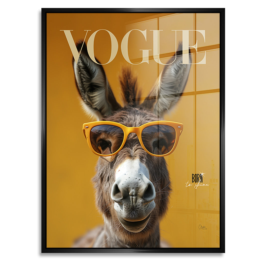 Esel Vogue Acrylglasbild