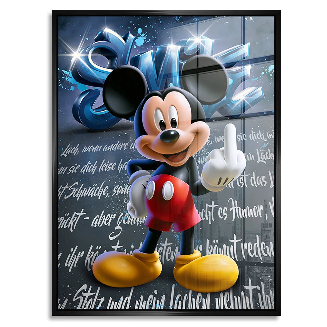 Micky Lacht Acrylglasbild