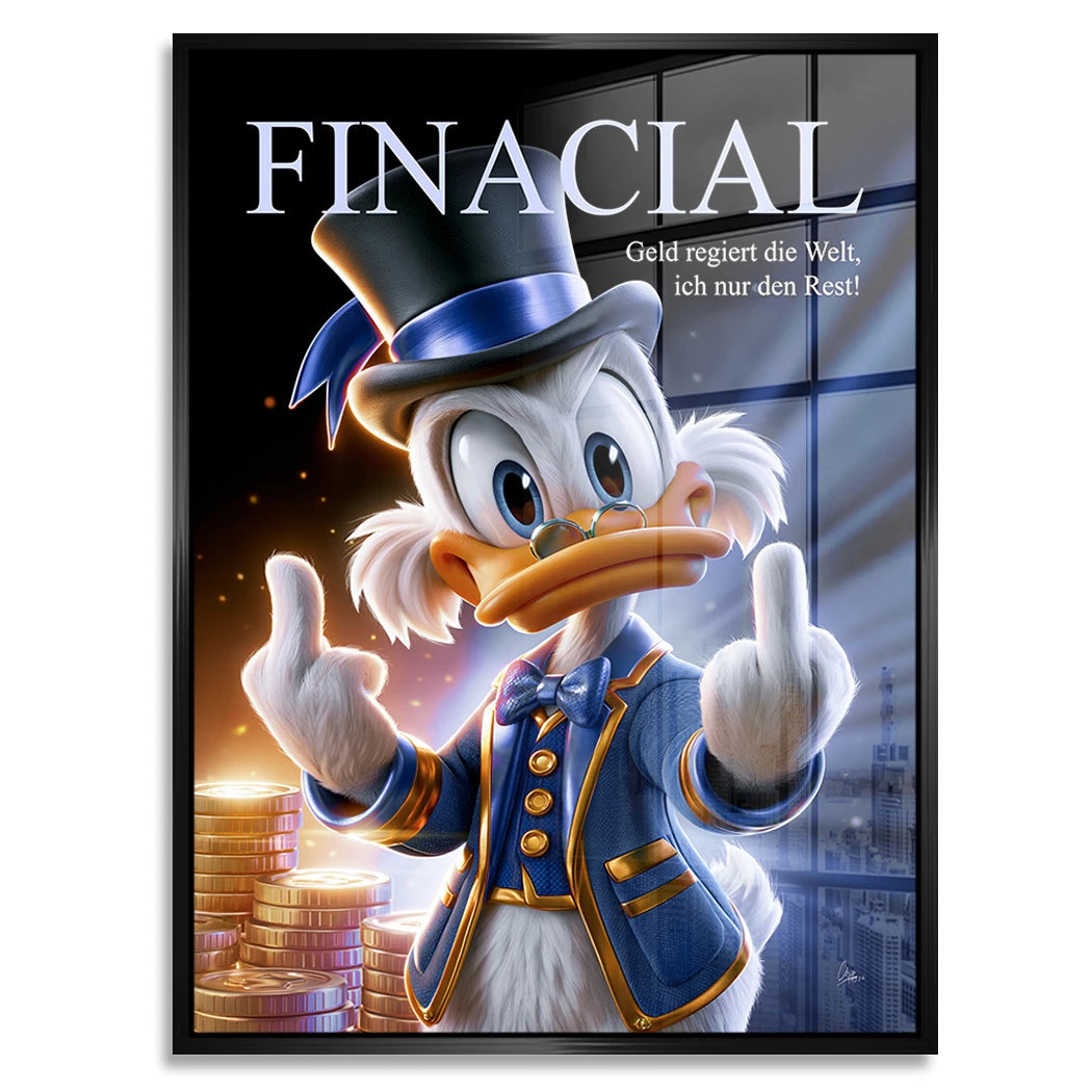 Financial Dagobert Duck Acrylglasbild