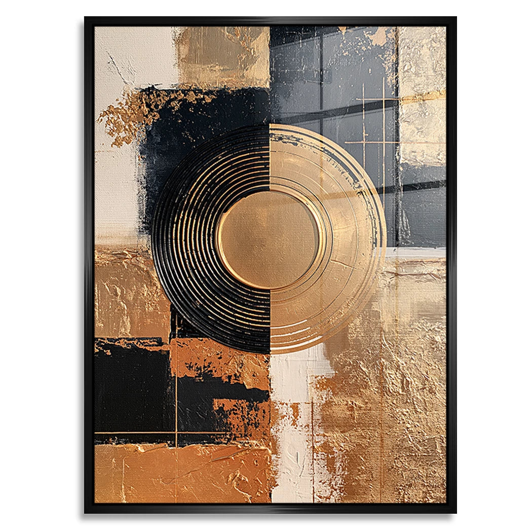 Abstraktes Goldzentrum Acrylglasbild