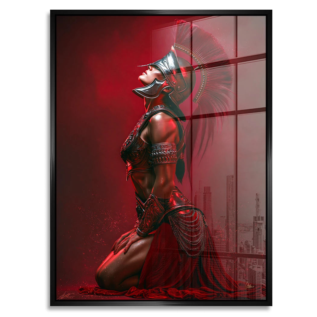 Rote Kriegerin Acrylglasbild