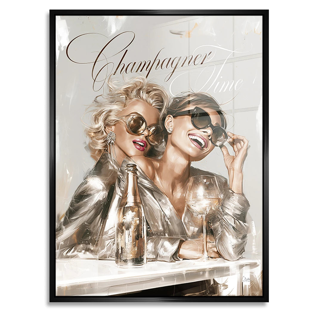 Audrey Hepburn und Marilyn Monroe Champus Acrylglasbild