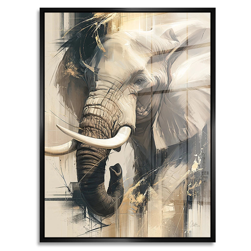Goldener Elefant Acrylglasbild