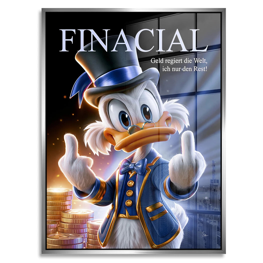 Financial Dagobert Duck Acrylglasbild