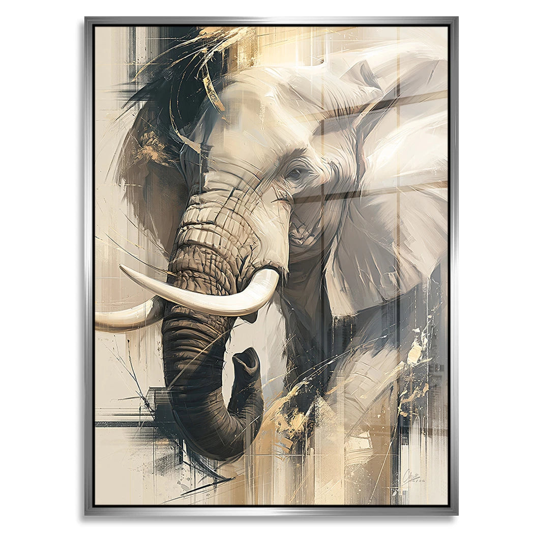 Goldener Elefant Acrylglasbild