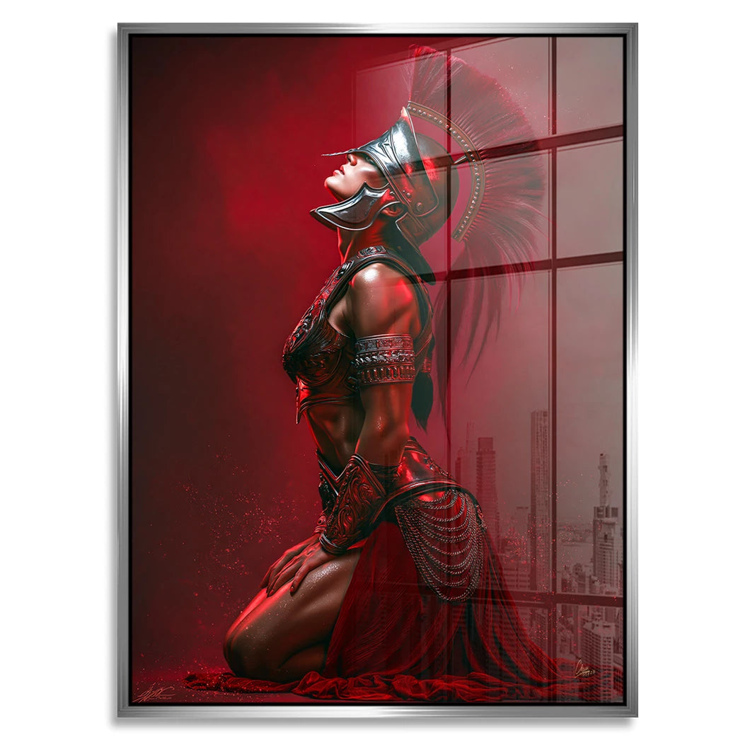 Rote Kriegerin Acrylglasbild