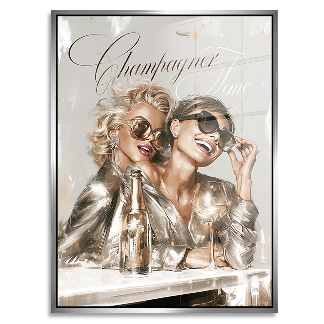 Audrey Hepburn und Marilyn Monroe Champus Acrylglasbild