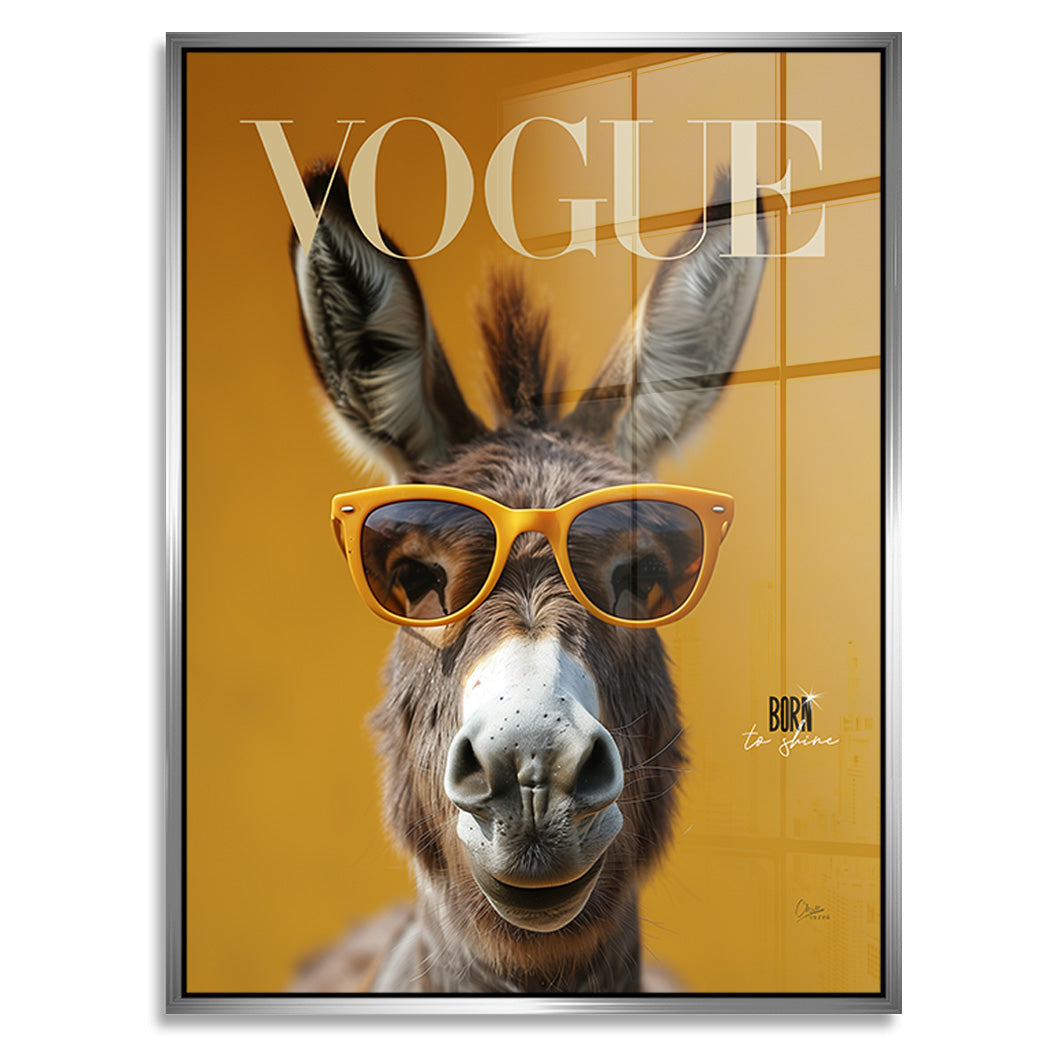 Esel Vogue Acrylglasbild