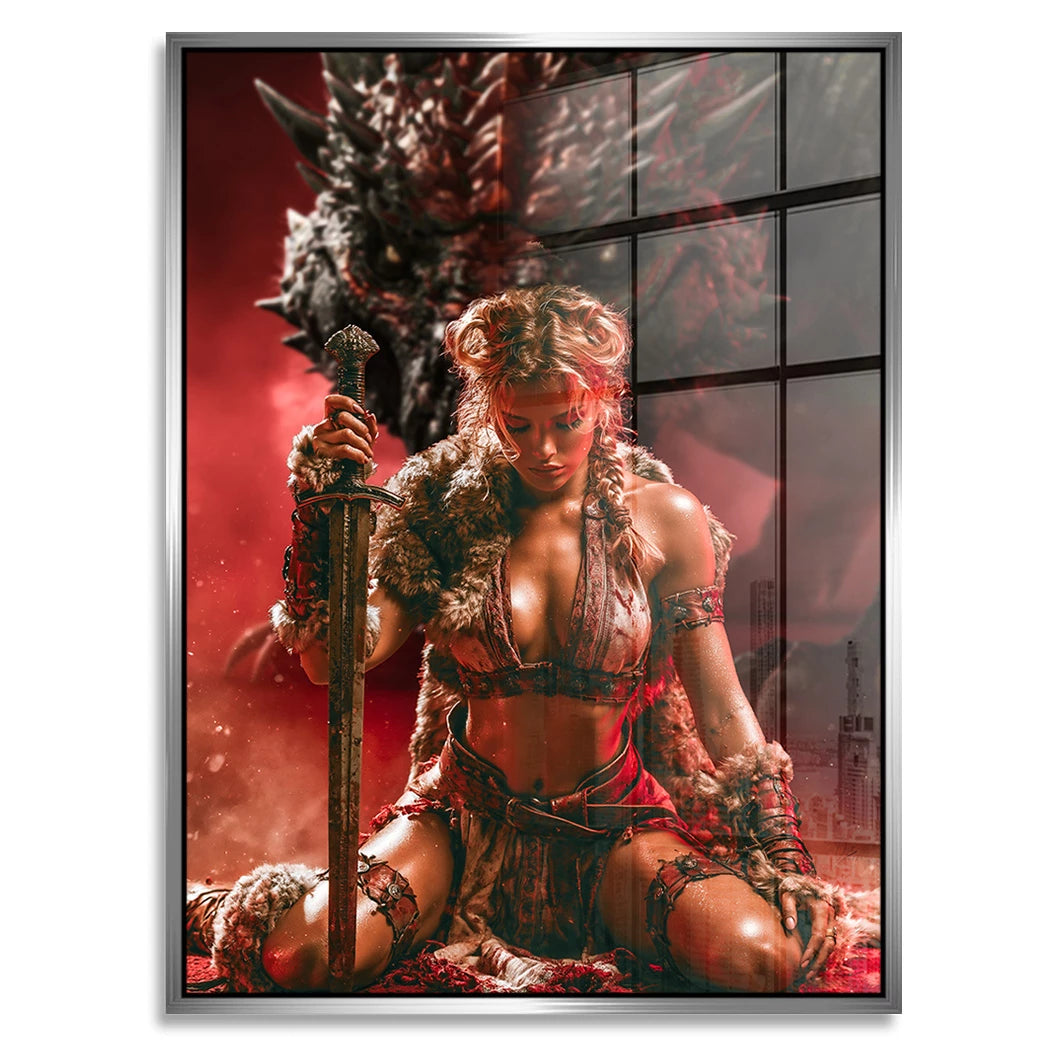Drachenkriegerin Acrylglasbild