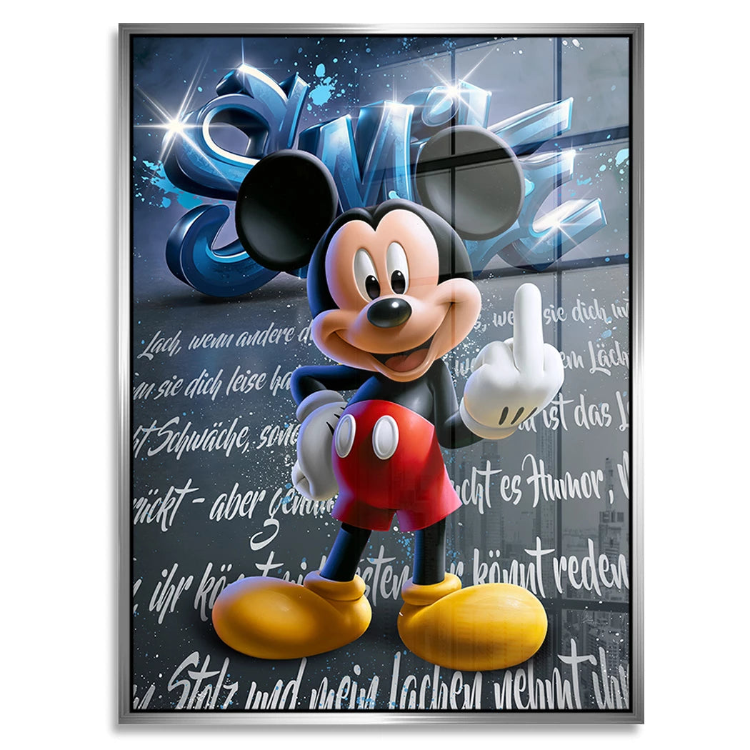 Micky Lacht Acrylglasbild