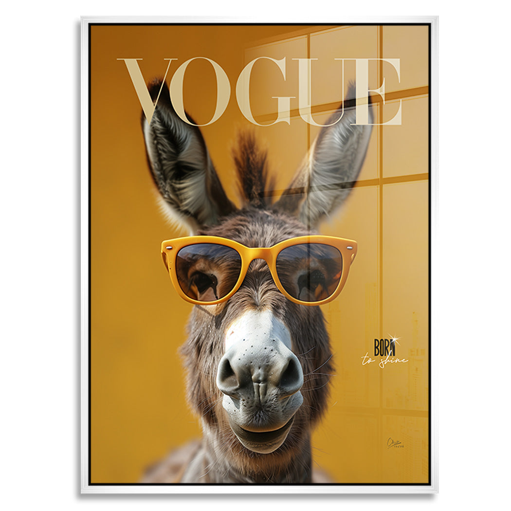 Esel Vogue Acrylglasbild