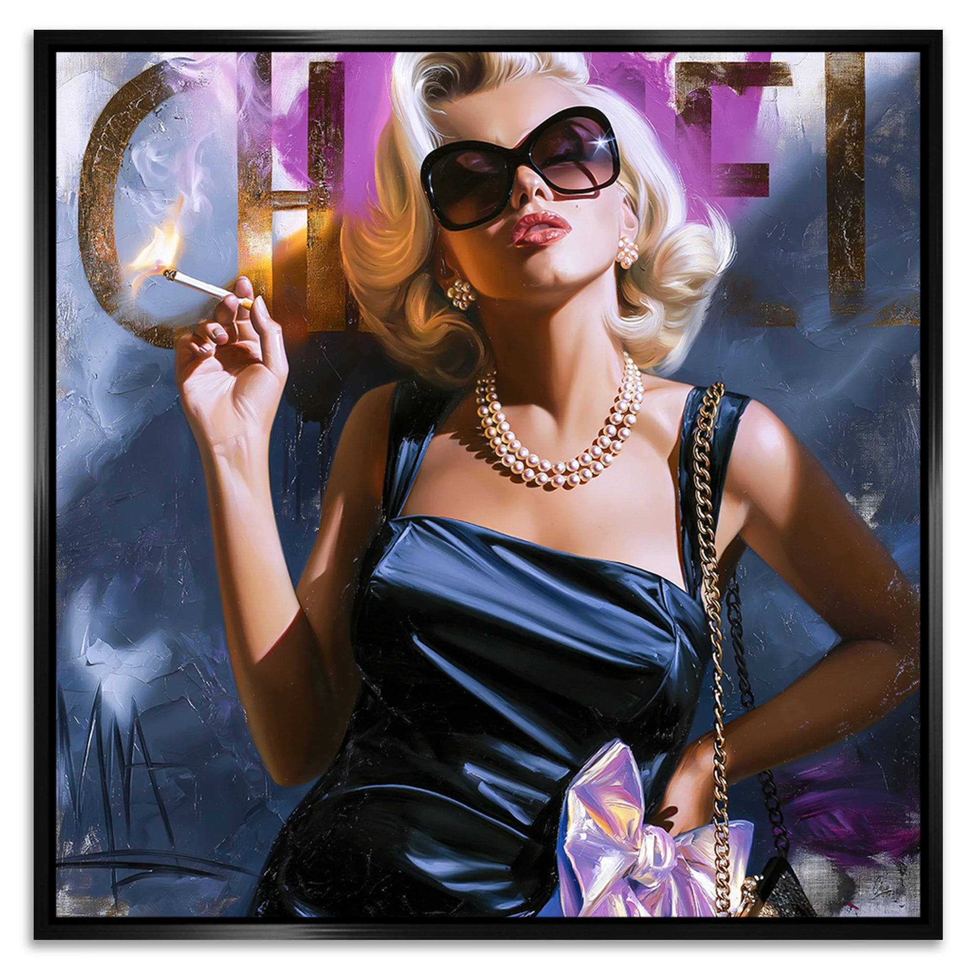 Marilyn Monroe Smoke Alu Dibond Wandbild
