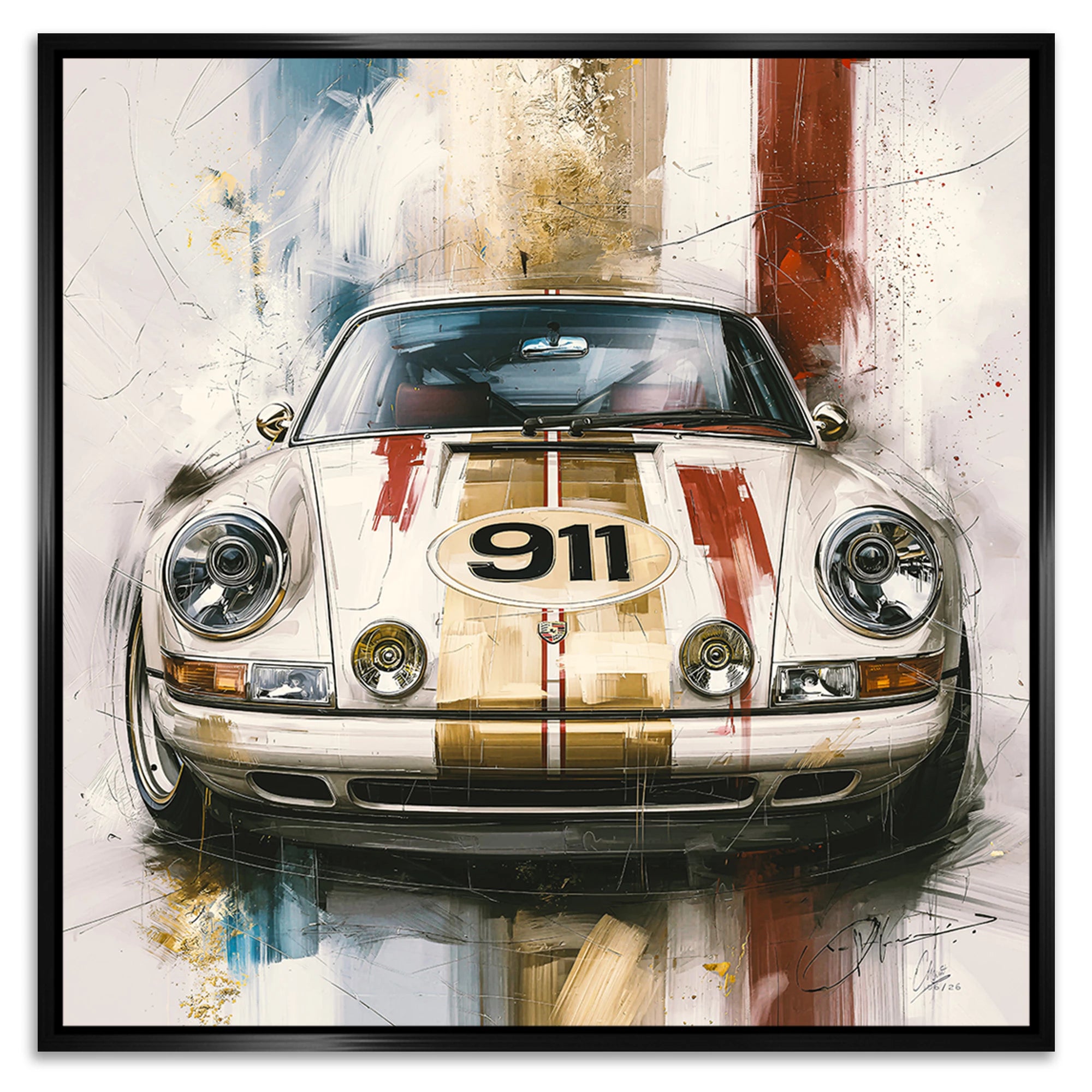 Porsche 911 Racing Alu Dibond Wandbild