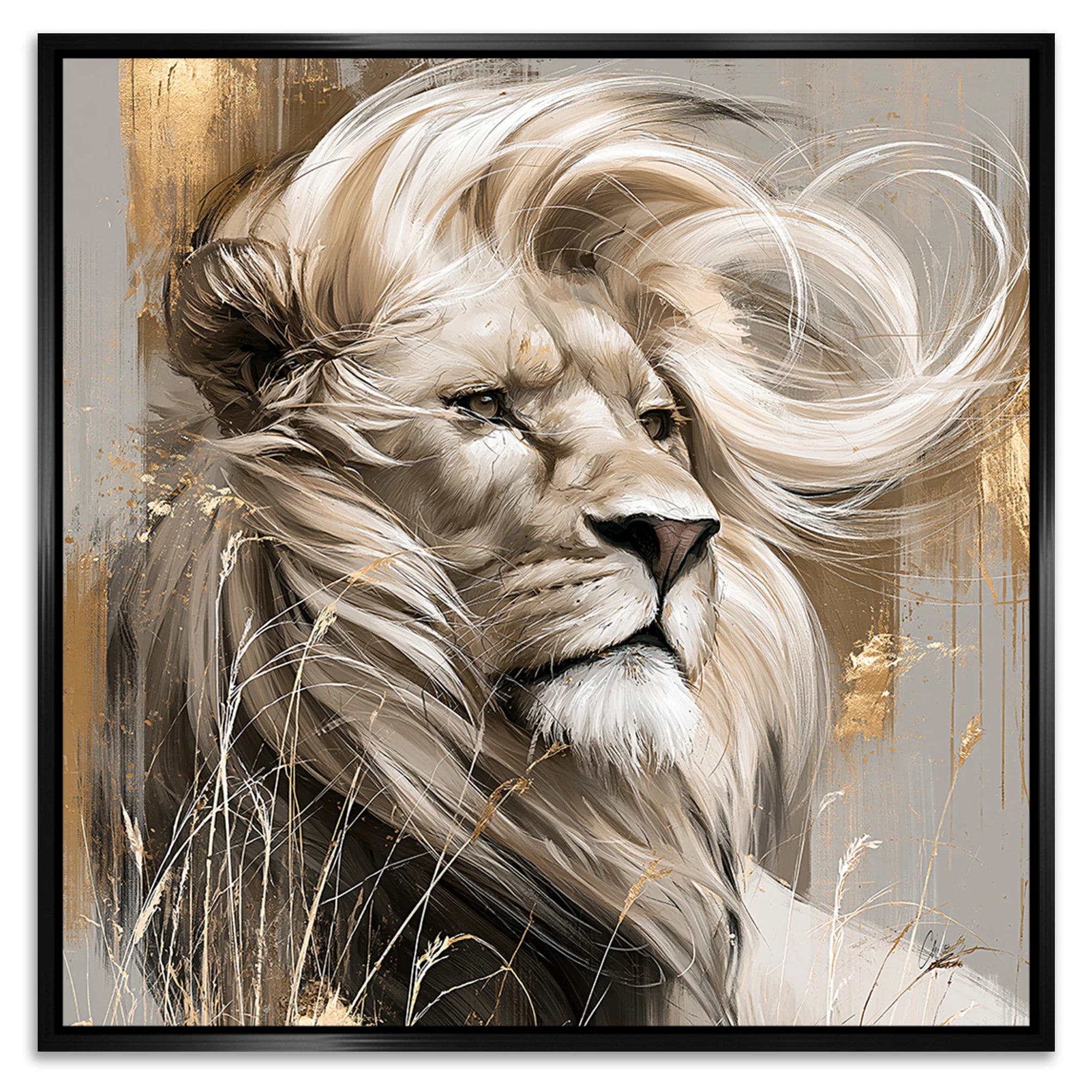 Silent Lion Alu Dibond Wandbild