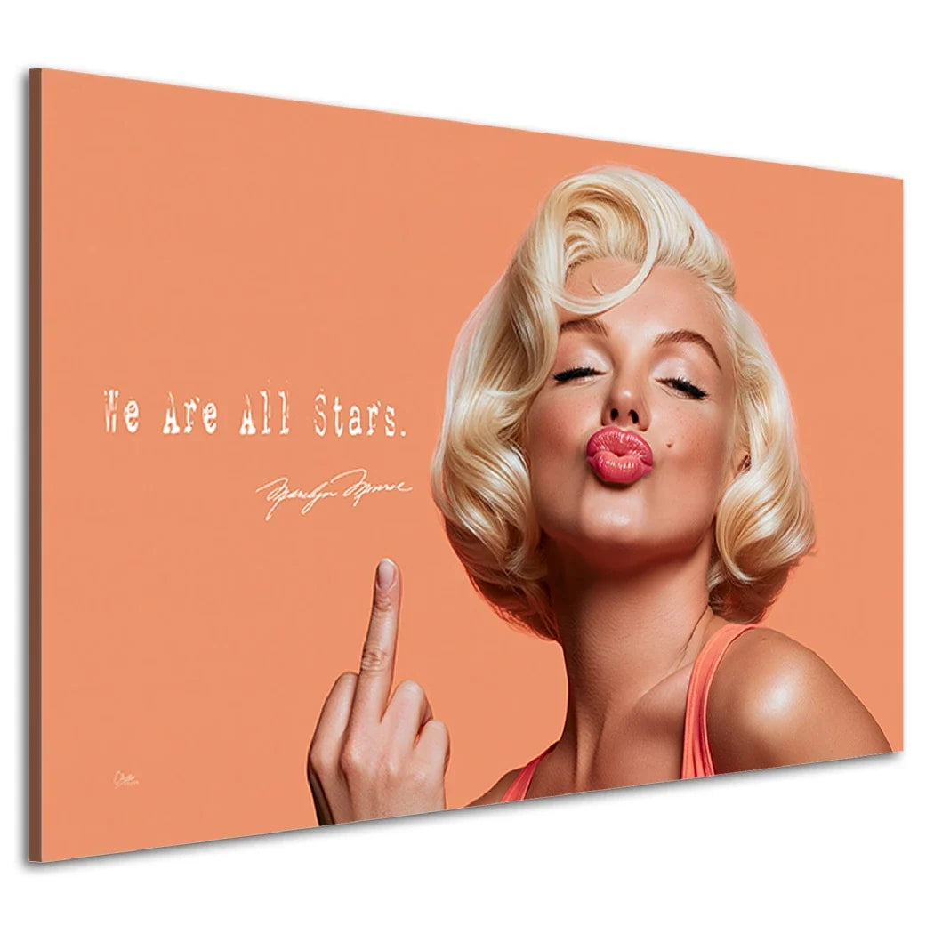 Marilyn Monroe Star Kiss AluDibond Wandbild