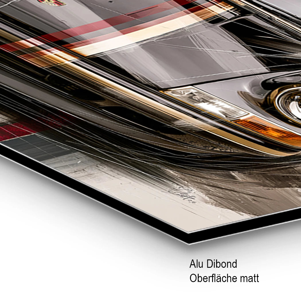 Porsche 911 Black Line Alu Dibond Wandbild