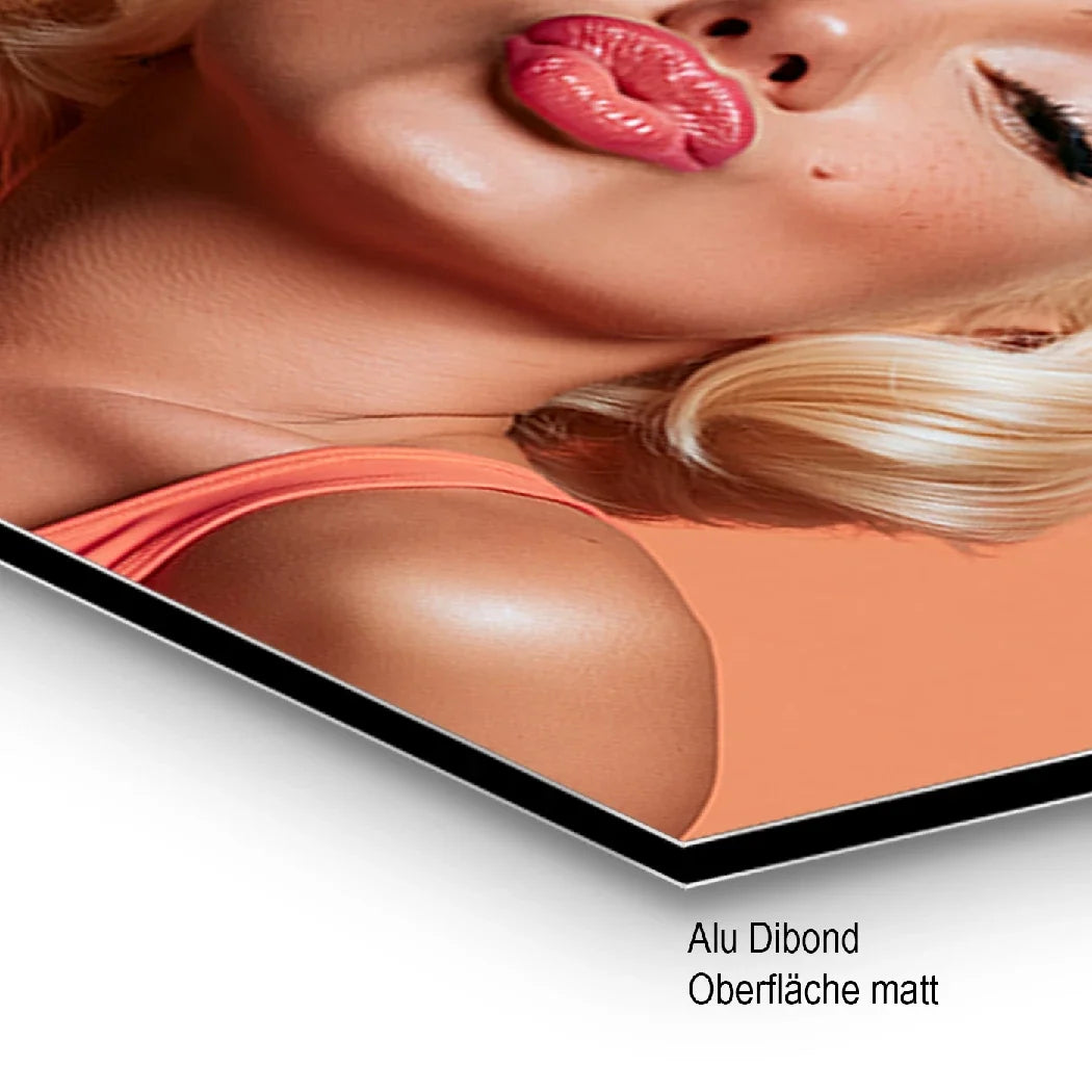 Marilyn Monroe Star Kiss AluDibond Wandbild