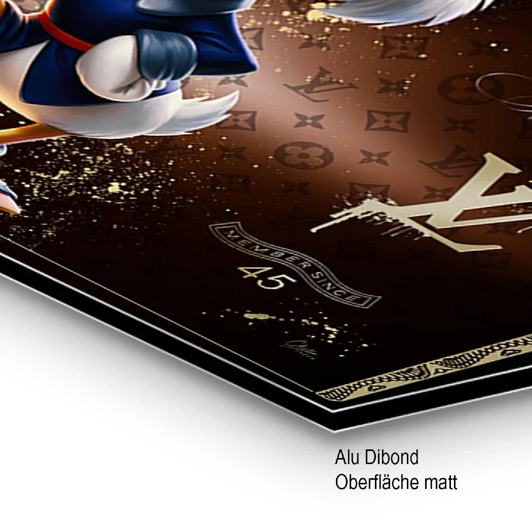 Dagobert Duck Money Power AluDibond Wandbild