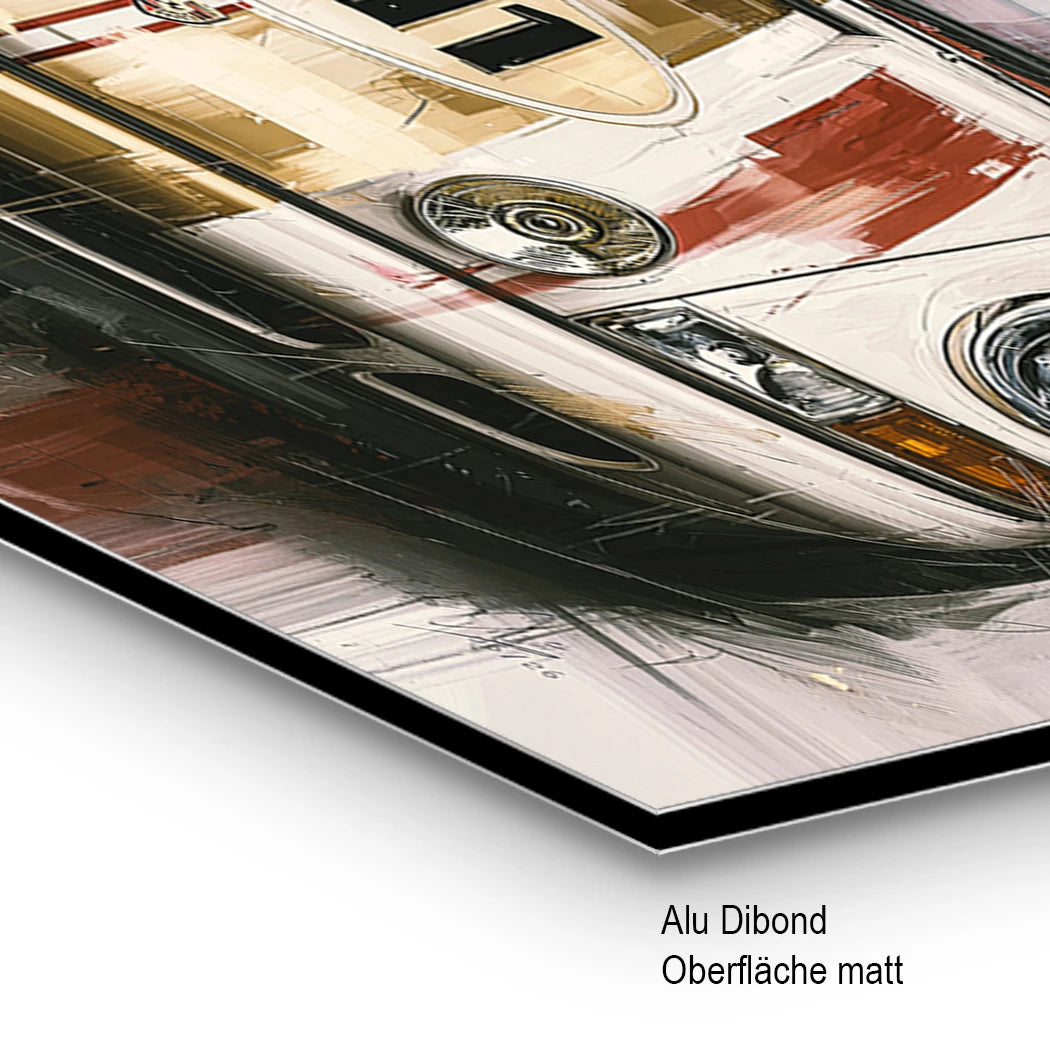 Porsche 911 Klassik Alu Dibond Wandbild