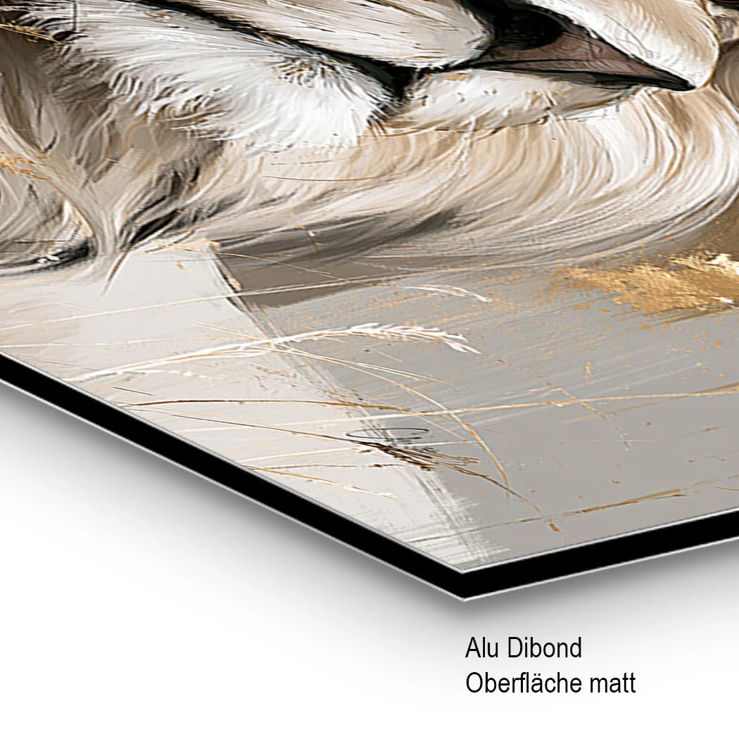 Silent Lion Alu Dibond Wandbild