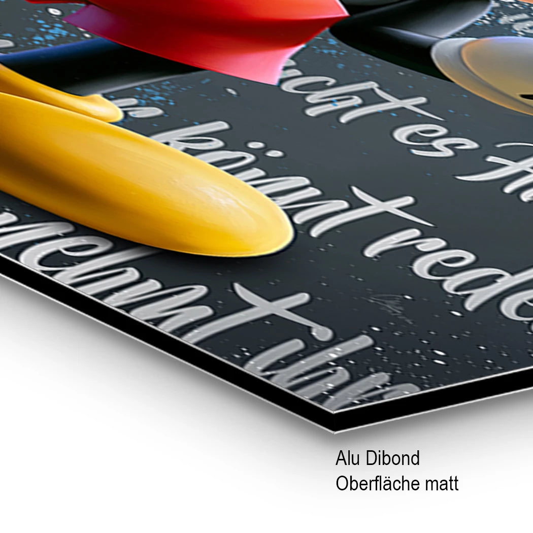 Micky Lacht Alu Dibond Wandbild