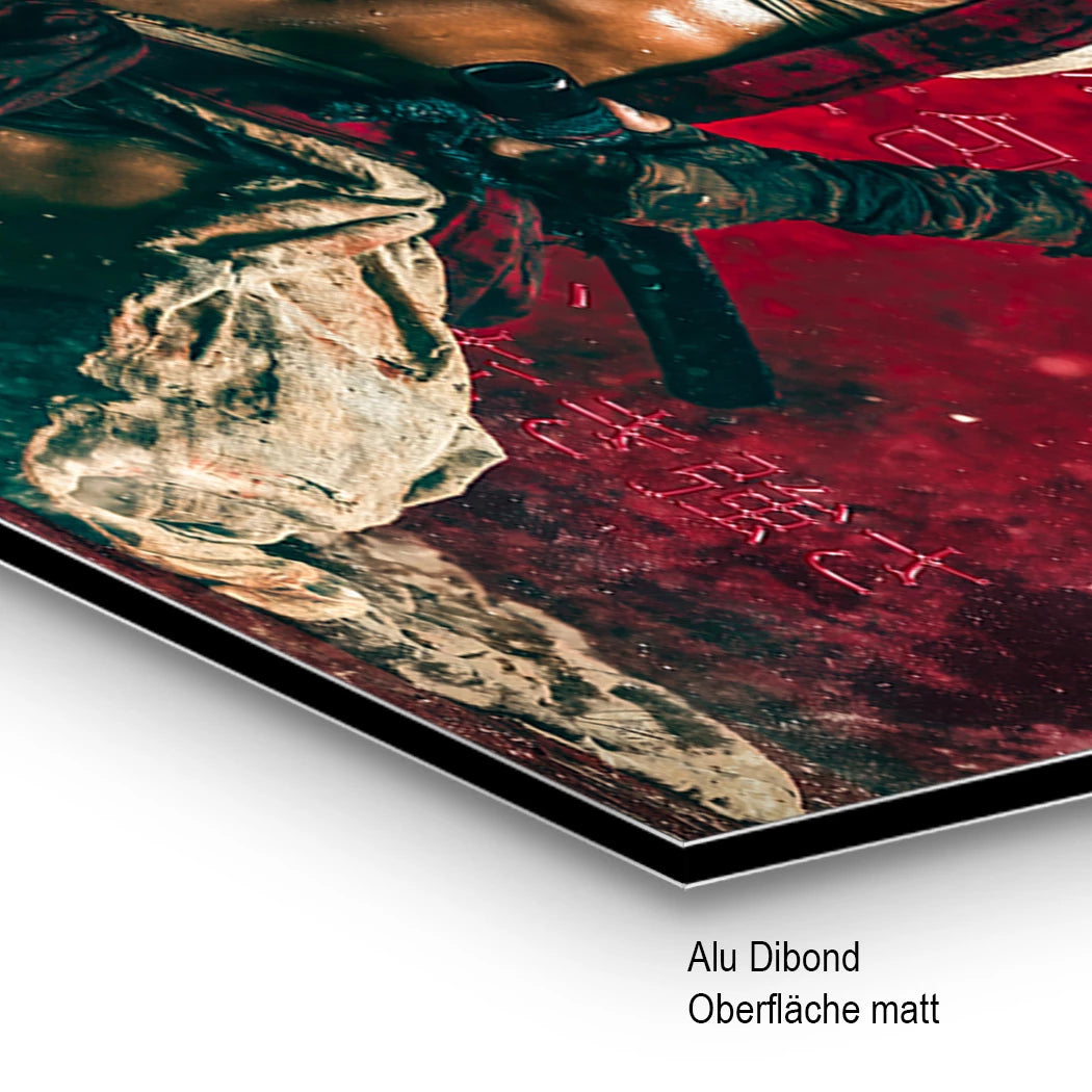 Rote Ronin Alu Dibond Wandbild