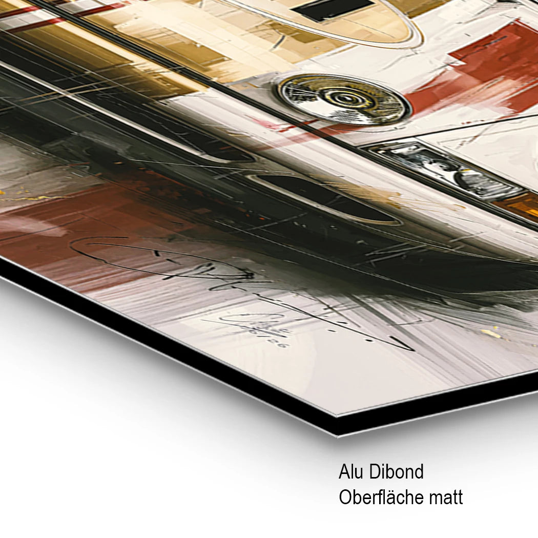Porsche 911 Racing Alu Dibond Wandbild
