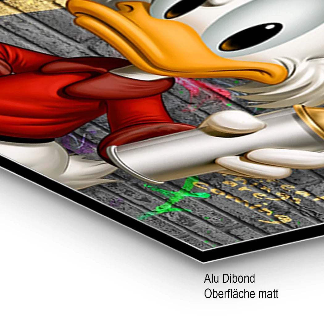 Dagobert Duck Street Money AluDibond Wandbild