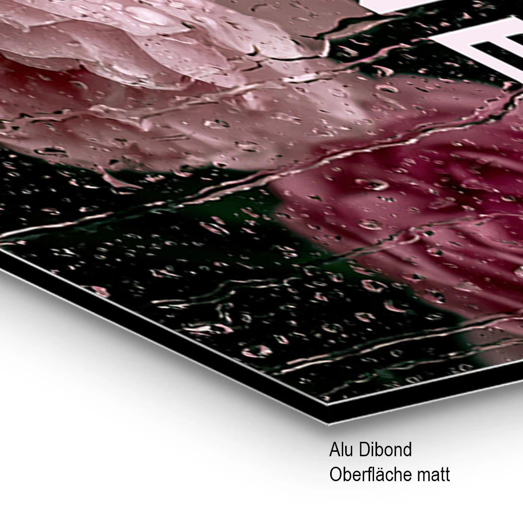 Chanel Rosenregen Alu Dibond Wandbild