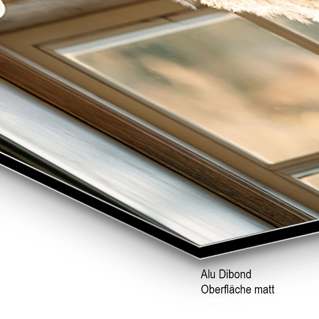 Pampas Fensterlicht Alu Dibond Wandbild