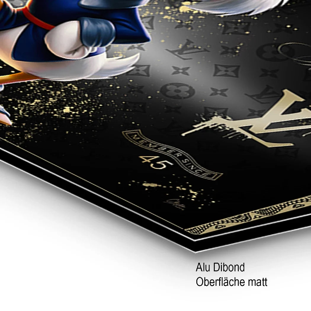 Dagobert Duck Black Amex AluDibond Wandbild